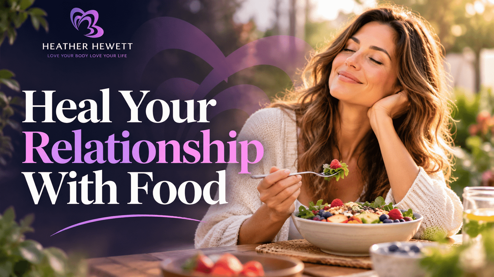 Woman enjoying a nourishing meal while learning to heal her relationship with food
