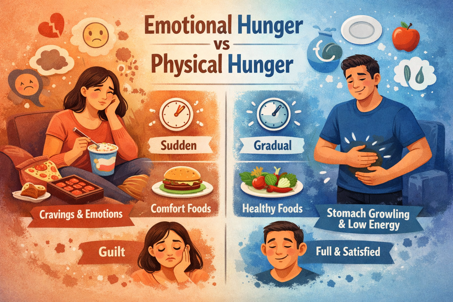 Emotional hunger vs physical hunger
